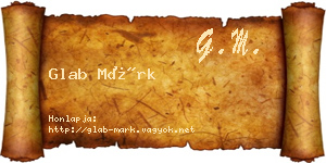 Glab Márk névjegykártya